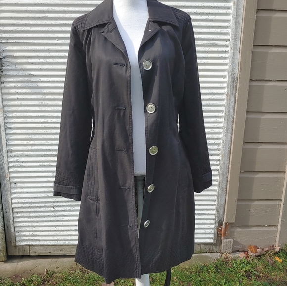 Apt. 9 | Black Nylon Belted Trench Coat - Picture 2 of 9
